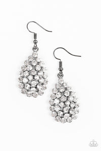 Paparazzi Sparkling Sparkle-naire - Black - White Rhinestones Earrings - $5 Jewelry With Ashley Swint