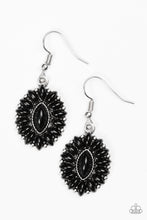 Load image into Gallery viewer, Paparazzi Spring Tea Parties - Black - Marquise Shaped Beads - Silver Earrings - $5 Jewelry With Ashley Swint