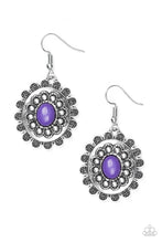 Load image into Gallery viewer, Paparazzi Summer Blooms - Purple Bead - Silver Earrings - $5 Jewelry With Ashley Swint