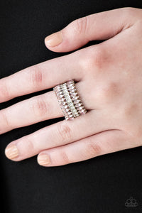 Paparazzi Treasury Fund - Pink Rhinestones  - Silver Ring - $5 Jewelry with Ashley Swint