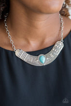 Load image into Gallery viewer, Paparazzi Very Venturous - Blue - Turquoise Stone - Floral and Tribal Inspired Silver - Necklace - $5 Jewelry With Ashley Swint
