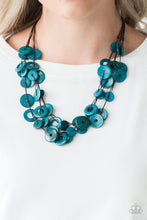 Load image into Gallery viewer, Paparazzi Wonderfully Walla Walla - Blue - Wooden Necklace &amp; Earrings - $5 Jewelry With Ashley Swint