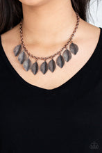 Load image into Gallery viewer, Paparazzi A True Be-LEAF-er - Copper Leaves - Necklace &amp; Earrings - $5 Jewelry With Ashley Swint