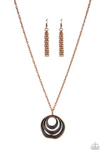 Load image into Gallery viewer, Paparazzi Breaking Pattern - Copper - Hammered Hoops - Necklace and matching Earrings - $5 Jewelry With Ashley Swint
