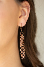 Load image into Gallery viewer, Paparazzi Breaking Pattern - Copper - Hammered Hoops - Necklace and matching Earrings - $5 Jewelry With Ashley Swint