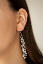 Load image into Gallery viewer, Paparazzi Breaking Pattern - Silver - Hammered Hoops - Necklace &amp; Earrings - $5 Jewelry With Ashley Swint