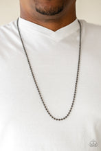 Load image into Gallery viewer, Paparazzi Cadet Casual - Black - Gunmetal Ball Chain - Necklace - Men's Collection - $5 Jewelry With Ashley Swint