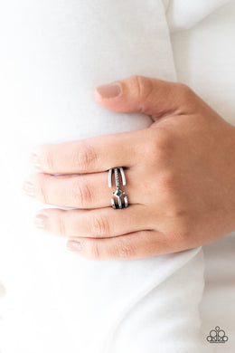 Paparazzi City Center - Silver - Hematite Rhinestone - Ring - $5 Jewelry With Ashley Swint
