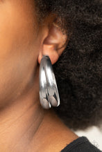 Load image into Gallery viewer, Paparazzi Colossal Curves - Silver - Hoop Post Earrings - $5 Jewelry with Ashley Swint