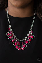 Load image into Gallery viewer, Paparazzi Cool Cascade - Pink - Silver Chain Necklace &amp; Earrings - $5 Jewelry With Ashley Swint