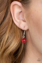 Load image into Gallery viewer, Paparazzi Crystal Cascade - Red Beads - White Rhinestones - Necklace and matching Earrings - $5 Jewelry With Ashley Swint