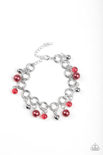 Load image into Gallery viewer, Paparazzi Fancy Fascination - Red - Silver Pearly Beads - Bracelet - $5 Jewelry with Ashley Swint