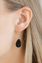 Load image into Gallery viewer, Paparazzi Life of the FIESTA - Black Faceted Beads - Double Silver Chain Necklace and matching Earrings - $5 Jewelry With Ashley Swint