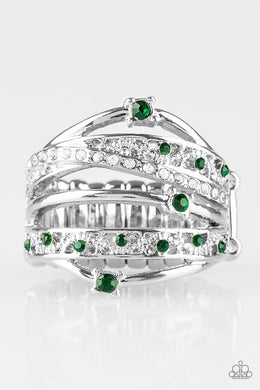 Paparazzi Making The World Sparkle - Green - Ring - $5 Jewelry with Ashley Swint
