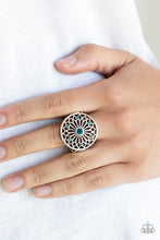 Load image into Gallery viewer, Paparazzi Mandala Magnificence - Blue Rhinestones - Silver Ring - $5 Jewelry With Ashley Swint
