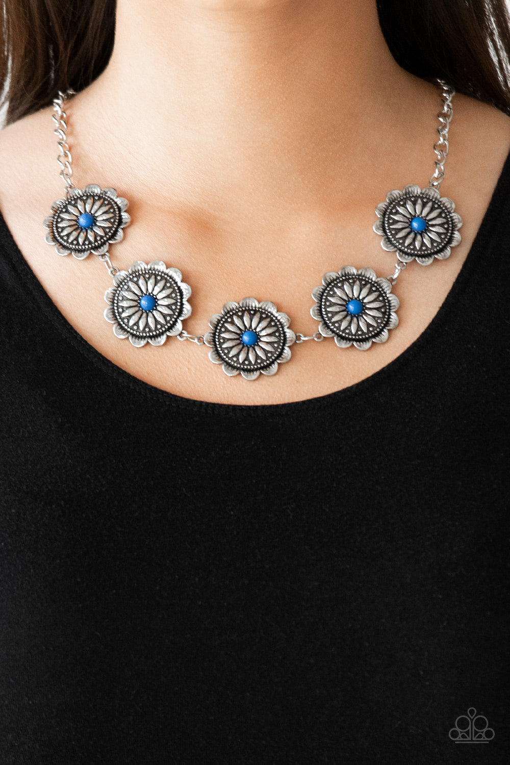 PRE-ORDER - Paparazzi Me-dallions, Myself, and I - Blue - Necklace & Earrings - $5 Jewelry with Ashley Swint