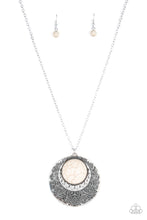 Load image into Gallery viewer, Paparazzi Medallion Meadow - White Stone - Necklace and matching Earrings - $5 Jewelry With Ashley Swint