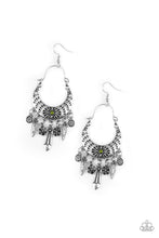 Load image into Gallery viewer, Paparazzi Nature Escape - Green Rhinestones - Silver Charms - Earrings - $5 Jewelry with Ashley Swint