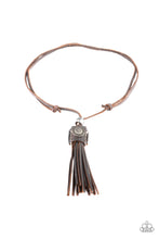Load image into Gallery viewer, Paparazzi Old Town Road - Brown Leather - Tassels - Antiqued Silver Beads - Necklace - $5 Jewelry with Ashley Swint