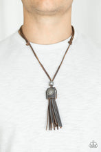 Load image into Gallery viewer, Paparazzi Old Town Road - Brown Leather - Tassels - Antiqued Silver Beads - Necklace - $5 Jewelry with Ashley Swint