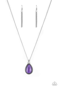 Paparazzi On The Home FRONTIER - Purple Teardrop Stone - Necklace and matching Earrings - $5 Jewelry With Ashley Swint