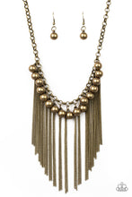 Load image into Gallery viewer, Paparazzi Powerhouse Prowl - Brass - Fringe Necklace and matching Earrings - $5 Jewelry With Ashley Swint