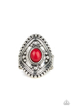 Load image into Gallery viewer, Paparazzi Rogue Ramble - Red Bead - Silver Frame - Ring - $5 Jewelry With Ashley Swint