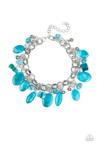 Paparazzi Seashore Sailing - Blue - Bold Silver Chain - Adjustable Bracelet - $5 Jewelry with Ashley Swint