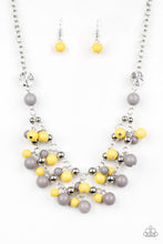 Load image into Gallery viewer, Paparazzi Seaside Soiree - Multi - Gray, Yellow and Silver Beads - Necklace and matching Earrings - $5 Jewelry With Ashley Swint