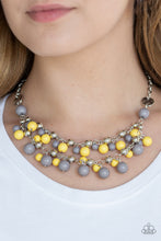 Load image into Gallery viewer, Paparazzi Seaside Soiree - Multi - Gray, Yellow and Silver Beads - Necklace and matching Earrings - $5 Jewelry With Ashley Swint