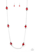 Load image into Gallery viewer, Paparazzi Season of Sparkle - Red Gems - Silver Chain Necklace &amp; Earrings - $5 Jewelry with Ashley Swint