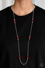Load image into Gallery viewer, Paparazzi Season of Sparkle - Red Gems - Silver Chain Necklace &amp; Earrings - $5 Jewelry with Ashley Swint