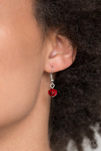 Paparazzi Season of Sparkle - Red Gems - Silver Chain Necklace & Earrings - $5 Jewelry with Ashley Swint