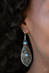 Paparazzi Sweetly Siren - Blue Beads - Heart Shaped Filigree - Earrings - $5 Jewelry With Ashley Swint