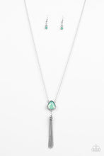 Load image into Gallery viewer, Paparazzi The Glow Show - Green Gem - Silver Necklace &amp; Earrings - $5 Jewelry With Ashley Swint