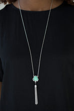 Load image into Gallery viewer, Paparazzi The Glow Show - Green Gem - Silver Necklace &amp; Earrings - $5 Jewelry With Ashley Swint