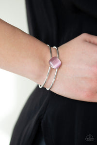 Paparazzi Turn Up The Glow - Pink Moonstones - Silver Cuff Bracelet - $5 Jewelry with Ashley Swint