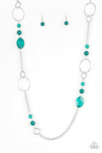 Load image into Gallery viewer, Paparazzi Very Visionary - Green Beads - Silver Chain Necklace and matching Earrings - $5 Jewelry with Ashley Swint