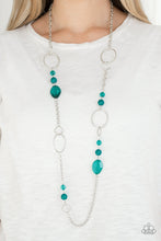 Load image into Gallery viewer, Paparazzi Very Visionary - Green Beads - Silver Chain Necklace and matching Earrings - $5 Jewelry with Ashley Swint