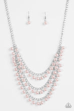 Load image into Gallery viewer, Paparazzi Chicly Classic - Pink Pearls - Silver Necklace and matching Earrings - $5 Jewelry With Ashley Swint