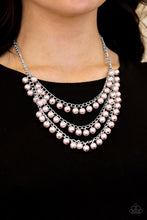 Load image into Gallery viewer, Paparazzi Chicly Classic - Pink Pearls - Silver Necklace and matching Earrings - $5 Jewelry With Ashley Swint