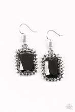 Load image into Gallery viewer, Paparazzi Downtown Dapper - Black - Emerald Cut Gem - Hematite Rhinestones - Earrings - $5 Jewelry With Ashley Swint