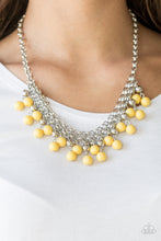 Load image into Gallery viewer, Paparazzi Friday Night Fringe - Yellow - Silver Necklace and matching Earrings - $5 Jewelry With Ashley Swint