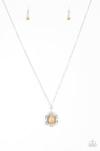 Load image into Gallery viewer, Paparazzi Keep It On The Down GLOW - Brown - Moonstone - White Rhinestones - Necklace &amp; Earrings - $5 Jewelry With Ashley Swint