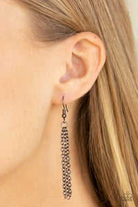 Paparazzi Mandala Melody - Black Gunmetal - Necklace and matching Earrings - $5 Jewelry With Ashley Swint