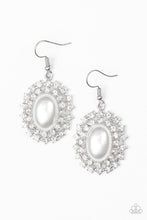 Load image into Gallery viewer, Paparazzi Mega Movie Star - White - Pearly Center - White Rhinestones Earrings - $5 Jewelry With Ashley Swint