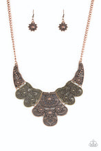 Load image into Gallery viewer, Paparazzi Mess With The Bull - Multi - Antiqued Brass and Copper Necklace &amp; Earrings - $5 Jewelry With Ashley Swint