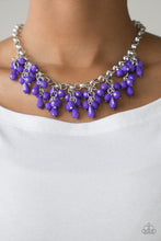Load image into Gallery viewer, Paparazzi Modern Macarena - Purple Teardrop Beads - Necklace and matching Earrings - $5 Jewelry with Ashley Swint