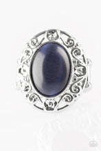 Load image into Gallery viewer, Paparazzi Moonlit Marigold - Blue - Moonstone - Filigree Swirls - Silver Ring! - $5 Jewelry With Ashley Swint