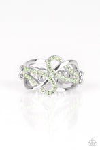Load image into Gallery viewer, Paparazzi More Or FLAWLESS - Green Rhinestone - Silver Ring - $5 Jewelry With Ashley Swint